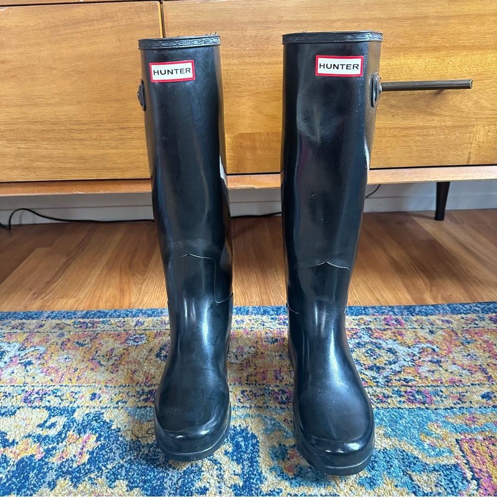 Black Tall Hunter Boots size US 6